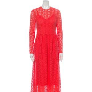 Zimmermann Lace Long Maxi Red Dress - Size US2